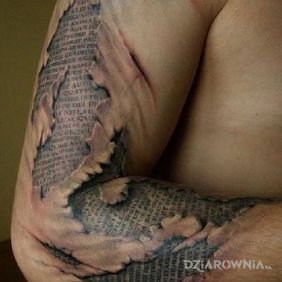 Tatuaż Podskórny almanach na ramieniu motyw: 3D