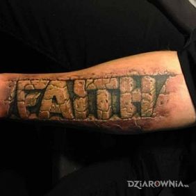 Tatuaż Faith - wiara na przedramieniu motyw: 3D
