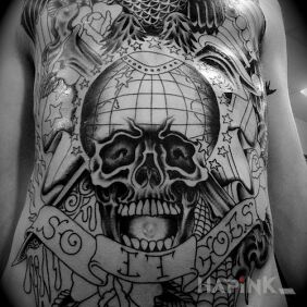 Tattoo One big job on the chest motif: animals