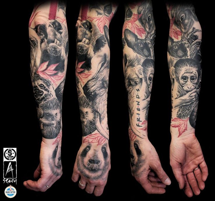 Tatuaż zwierzątka w motywie rękawy i stylu realistyczne na przedramieniu