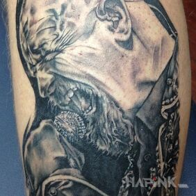Tattoo Portrait on the forearm motif: faces