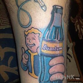 Tattoo Fallout on the forearm motif: characters