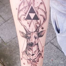 Tattoo Deer on the forearm motif: animals style: graphic / illustrative