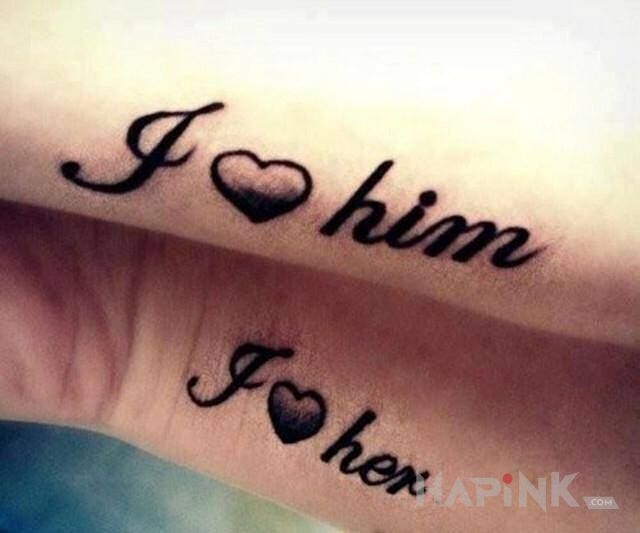 Tattoo Milosny tatuaz in Love motif on the forearm