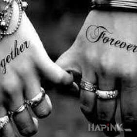 Tattoo Together forever on the hand motif: Love
