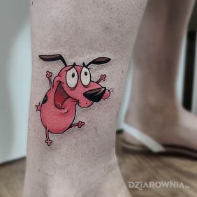 Tatuaż Anime na nodze motyw: zwierzęta styl: kreskówkowe / komiksowe