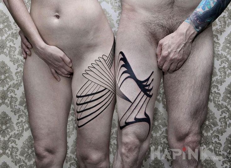 Tattoo Coś innego in other motif on the leg