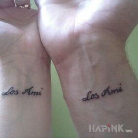 Tattoo Los Ami on the wrist motif: Love