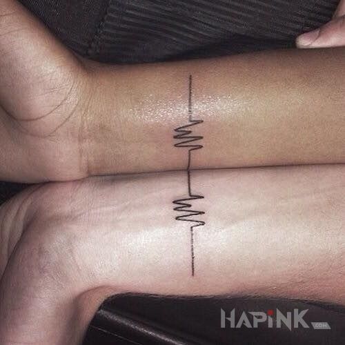 Tattoo Linia życia in Love motif on the wrist