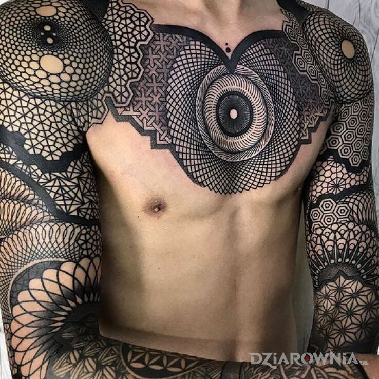 Tatuaż GEO w motywie rękawy i stylu geometryczne na przedramieniu