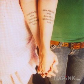 Tattoo Everything was beautiful and nothing hurt on the forearm motif: Love
