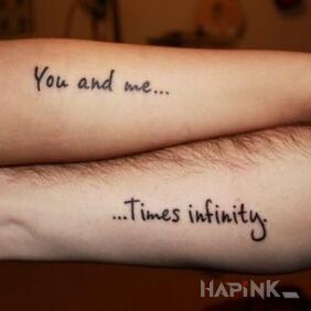 Tattoo You and me... Timies infinity on the forearm motif: Love