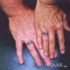 Tattoo Rings on the fingers motif: Love