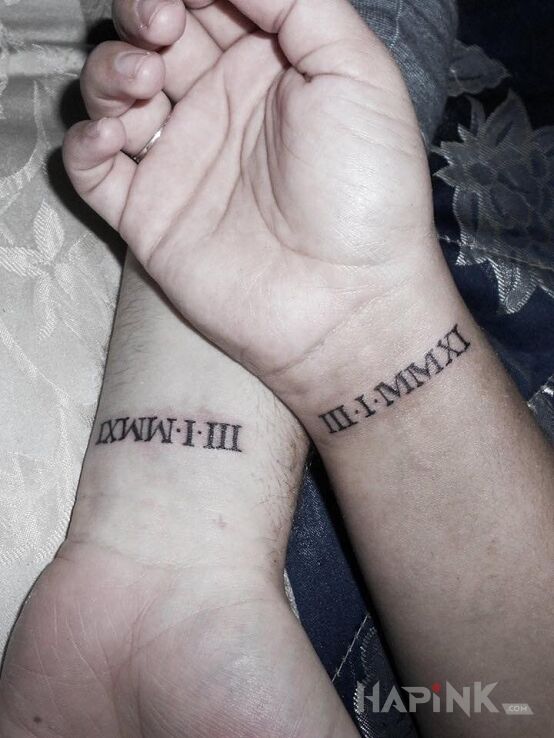 Tattoo Data in Love motif on the wrist