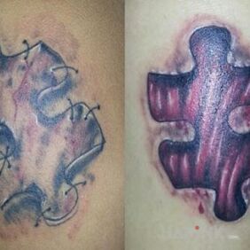 Tattoo The missing piece on the upper arm motif: Love