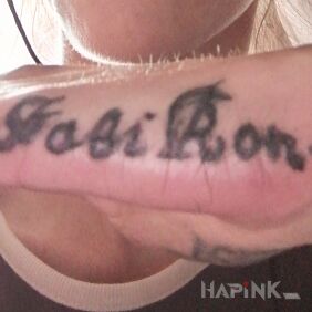 Tattoo Today done on my own learning goes slowly (Fabi Roni) my treasures on the hand motif: lettering